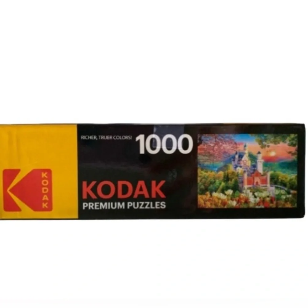 KODAK Jigsaw Puzzle Famous Neuschwanstein Medieval Castle Germany 1000 Piece EUC